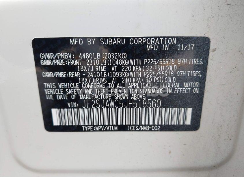 Photo 9 of 2018 Subaru Forester 2.5I TOURING (VIN JF2SJAWC5JH518560)