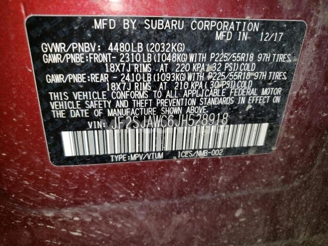 Photo 7 of 2018 SUBARU FORESTER 2.5I TOURING (VIN JF2SJAWC6JH528918)