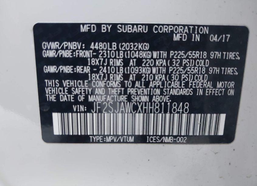 Photo 9 of 2017 Subaru Forester 2.5I TOURING (VIN JF2SJAWCXHH811848)