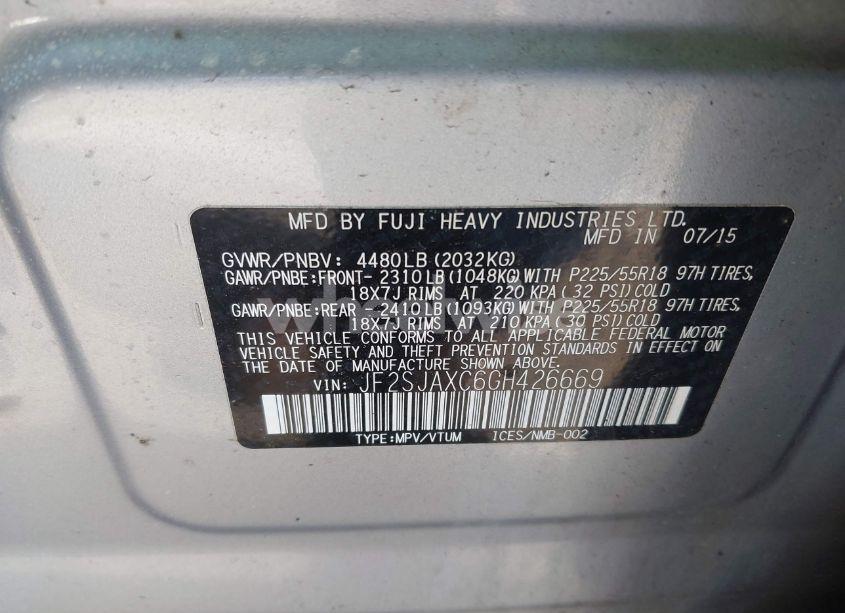 Photo 9 of 2016 Subaru Forester (VIN JF2SJAXC6GH426669)