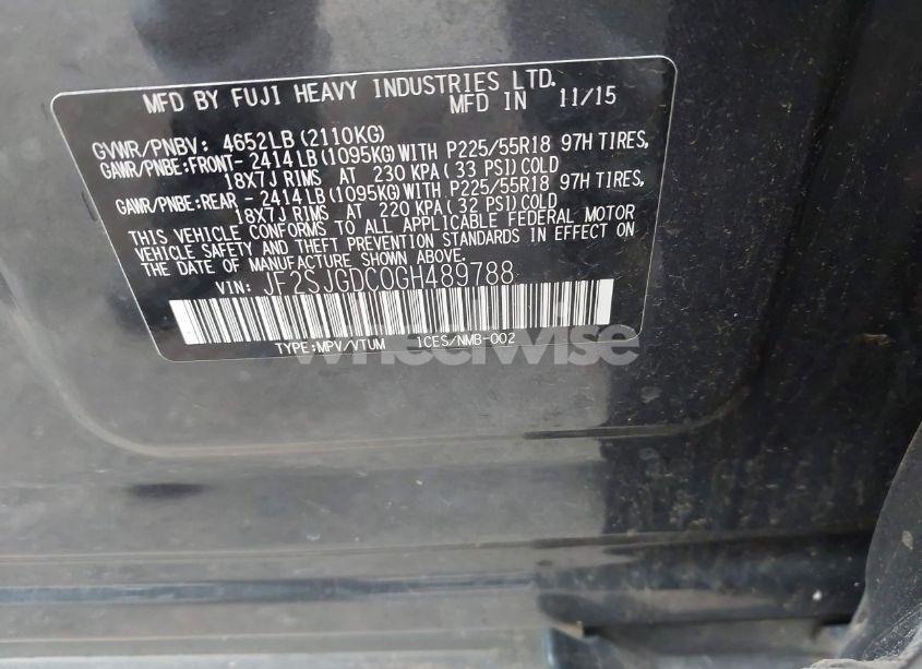 Photo 9 of 2016 Subaru Forester 2.0XT PREMIUM (VIN JF2SJGDC0GH489788)