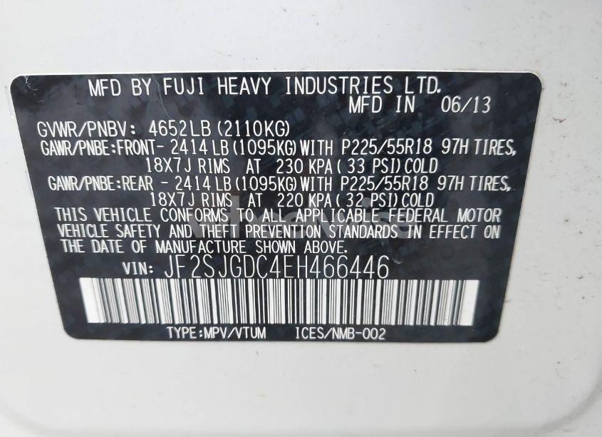 Photo 9 of 2014 Subaru Forester 2.0XT PREMIUM (VIN JF2SJGDC4EH466446)