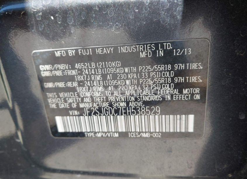 Photo 9 of 2014 Subaru Forester 2.0XT PREMIUM (VIN JF2SJGDC7EH538529)