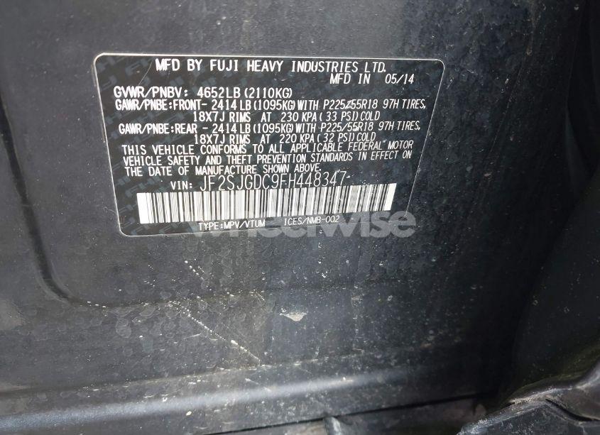 Photo 9 of 2015 Subaru Forester 2.0XT PREMIUM (VIN JF2SJGDC9FH448347)