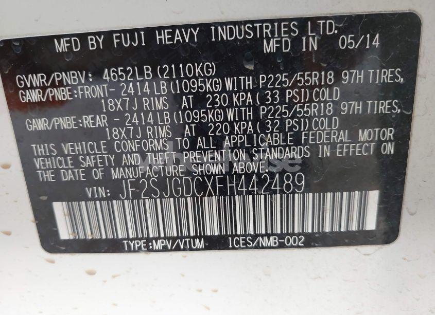 Photo 9 of 2015 Subaru Forester 2.0XT PREMIUM (VIN JF2SJGDCXFH442489)