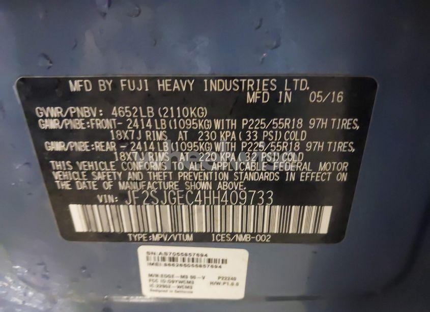 Photo 9 of 2017 Subaru Forester 2.0XT PREMIUM (VIN JF2SJGEC4HH409733)