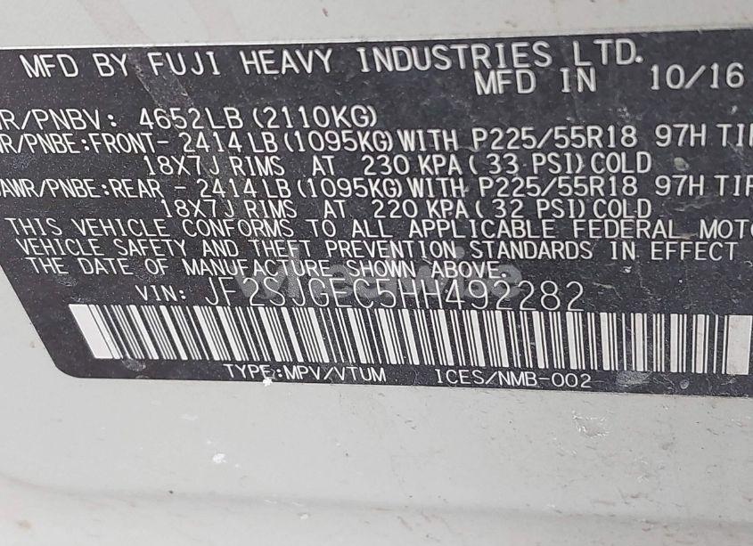 Photo 9 of 2017 Subaru Forester 2.0XT PREMIUM (VIN JF2SJGEC5HH492282)