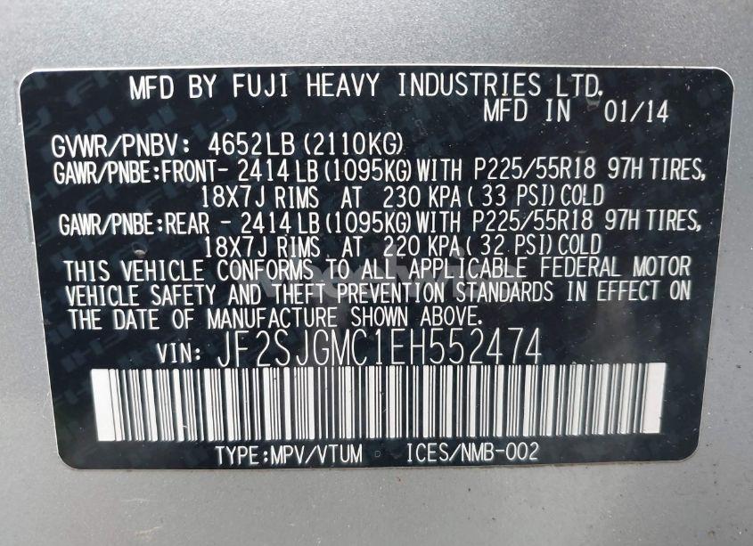 Photo 9 of 2014 Subaru Forester 2.0XT TOURING (VIN JF2SJGMC1EH552474)