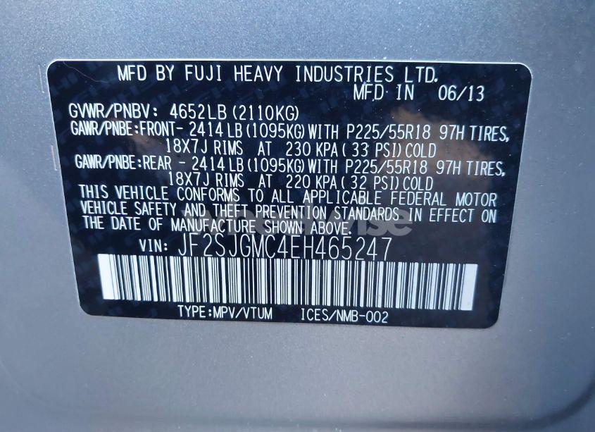 Photo 9 of 2014 Subaru Forester 2.0XT TOURING (VIN JF2SJGMC4EH465247)