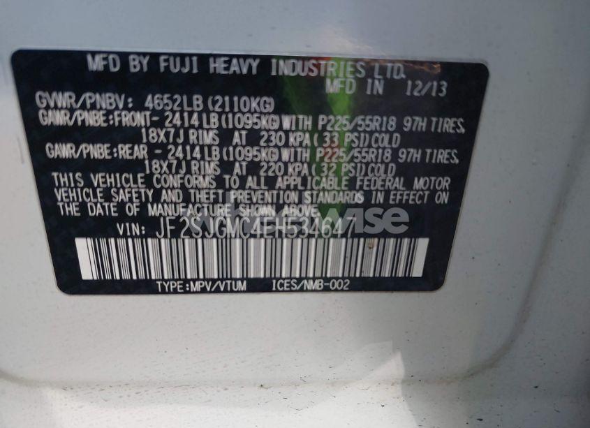 Photo 9 of 2014 Subaru Forester 2.0XT TOURING (VIN JF2SJGMC4EH534647)