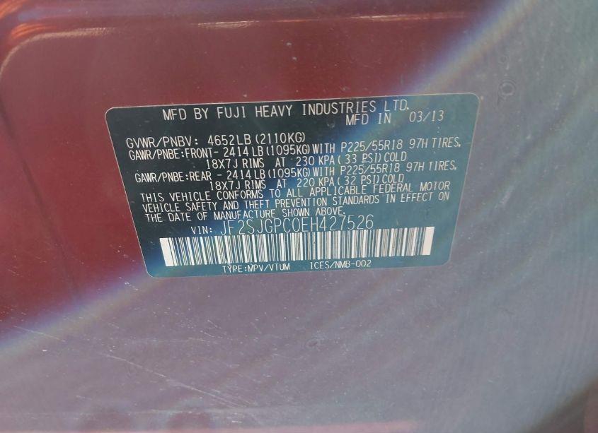 Photo 9 of 2014 Subaru Forester 2.0XT TOURING (VIN JF2SJGPC0EH427526)