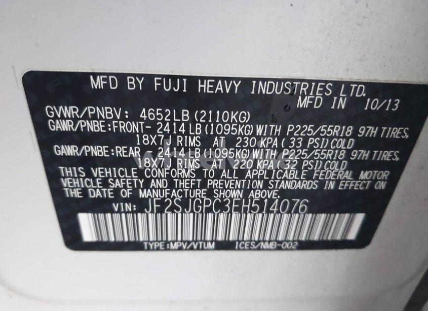 Photo 9 of 2014 Subaru Forester 2.0XT TOURING (VIN JF2SJGPC3EH514076)