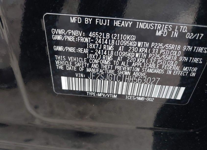 Photo 9 of 2017 Subaru Forester 2.0XT TOURING (VIN JF2SJGTC1HH563027)