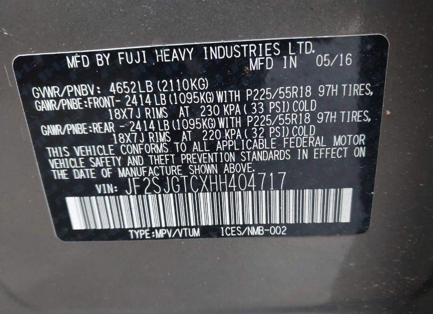 Photo 9 of 2017 Subaru Forester 2.0XT TOURING (VIN JF2SJGTCXHH404717)