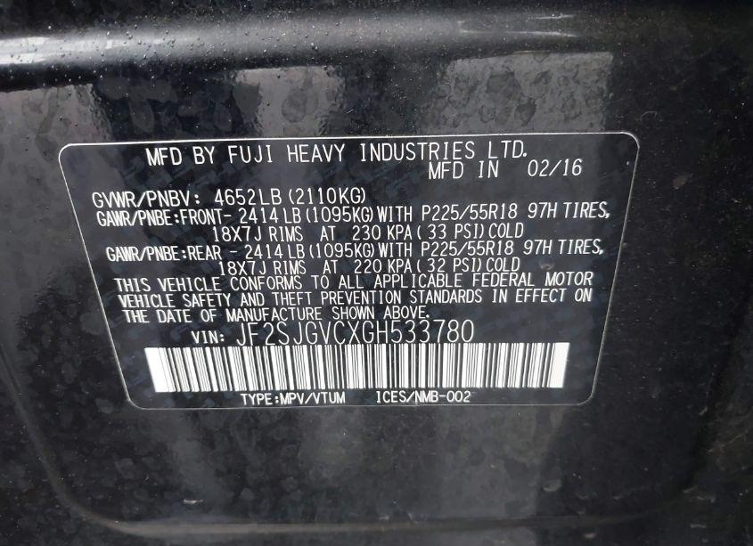 Photo 9 of 2016 Subaru Forester 2.0XT TOURING (VIN JF2SJGVCXGH533780)