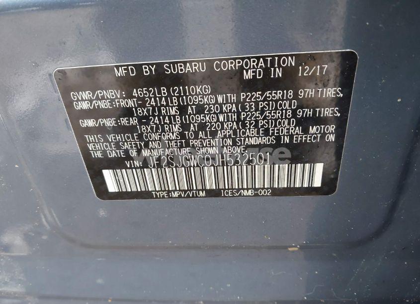 Photo 9 of 2018 Subaru Forester 2.0XT TOURING (VIN JF2SJGWC0JH532501)