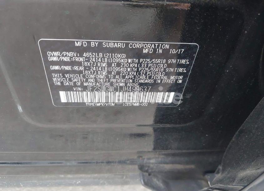 Photo 9 of 2018 Subaru Forester 2.0XT TOURING (VIN JF2SJGWC1JH499637)