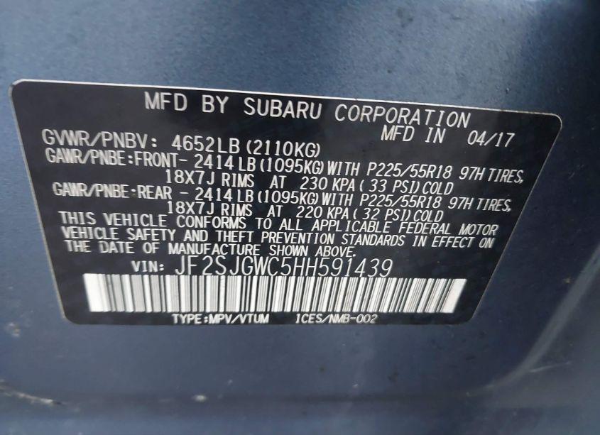 Photo 9 of 2017 Subaru Forester 2.0XT TOURING (VIN JF2SJGWC5HH591439)