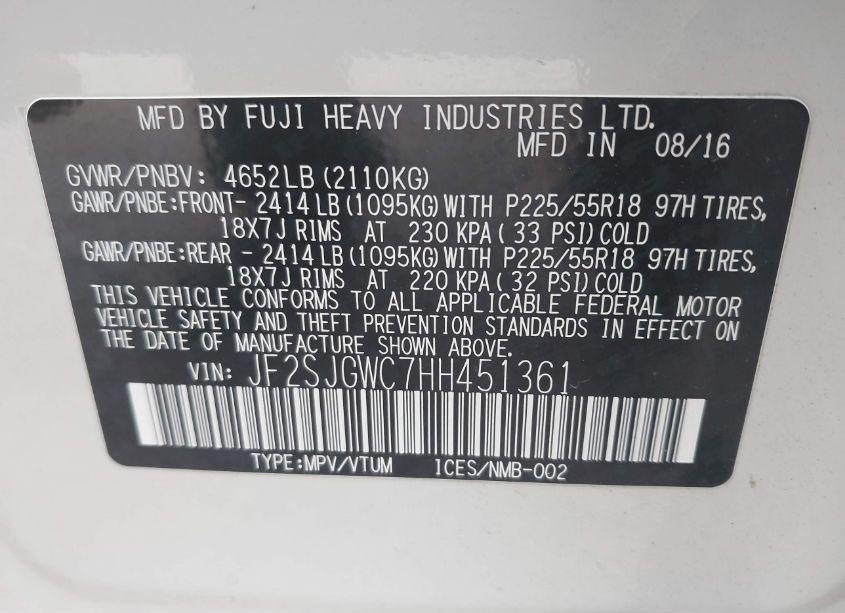 Photo 9 of 2017 Subaru Forester 2.0XT TOURING (VIN JF2SJGWC7HH451361)