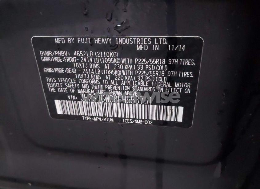 Photo 9 of 2015 Subaru Forester 2.0XT TOURING (VIN JF2SJGWC8FH553751)