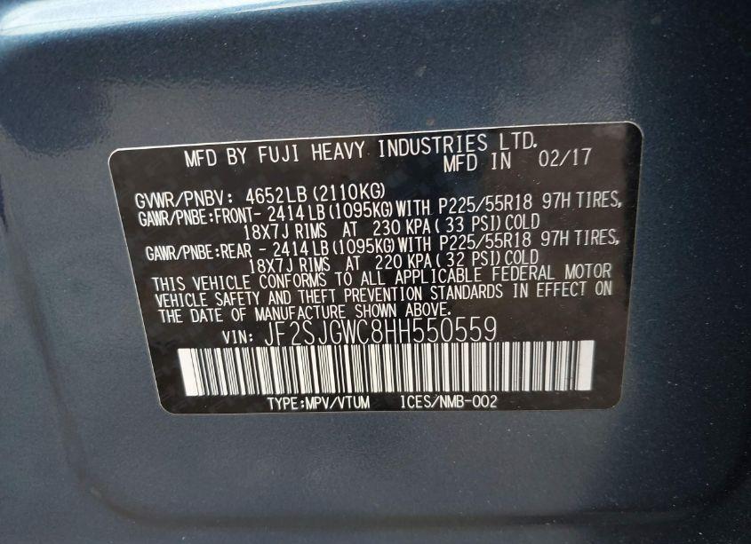 Photo 9 of 2017 Subaru Forester 2.0XT TOURING (VIN JF2SJGWC8HH550559)