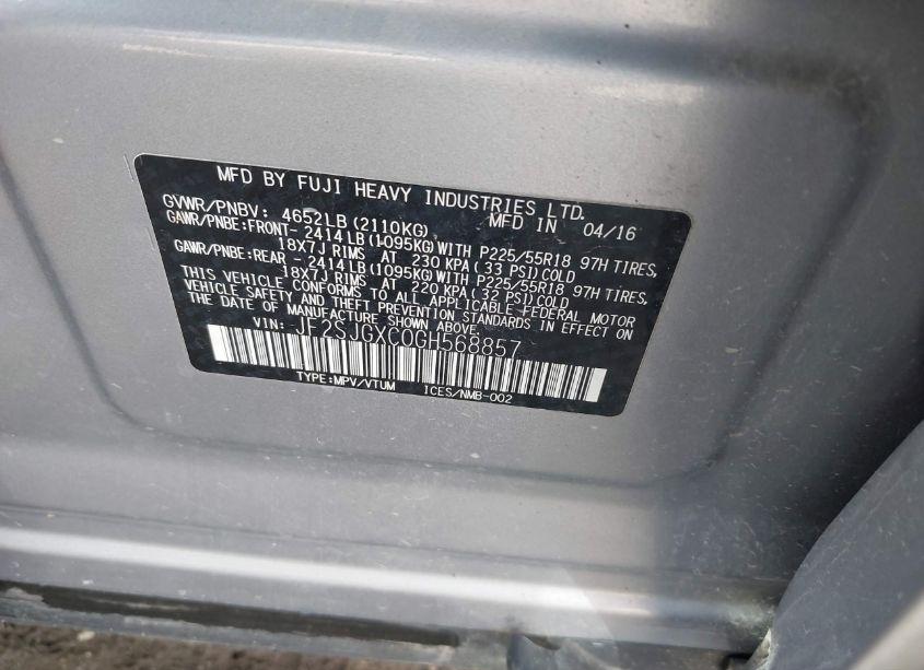 Photo 9 of 2016 Subaru Forester 2.0XT TOURING (VIN JF2SJGXC0GH568857)