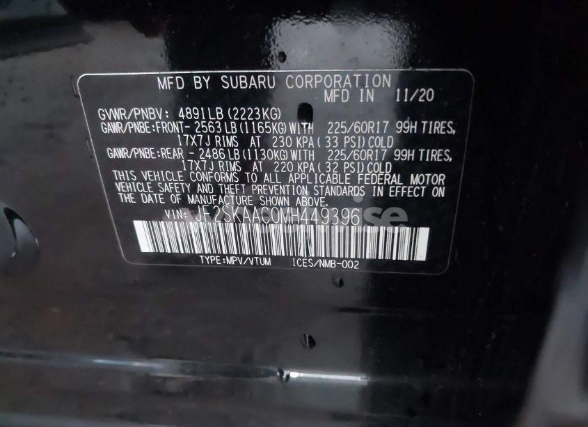 Photo 9 of 2021 Subaru Forester (VIN JF2SKAAC0MH449396)