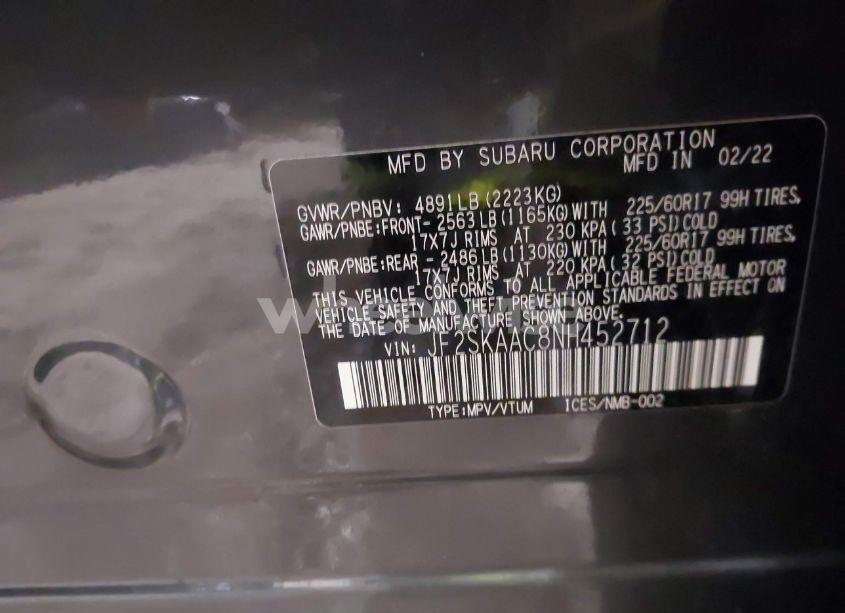 Photo 9 of 2022 Subaru Forester (VIN JF2SKAAC8NH452712)