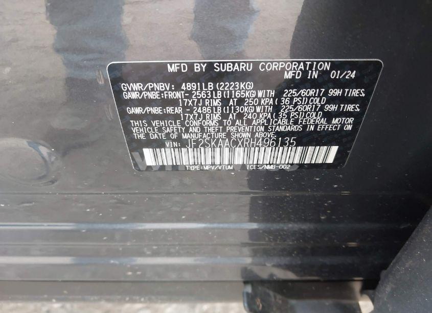 Photo 9 of 2024 Subaru Forester (VIN JF2SKAACXRH496135)