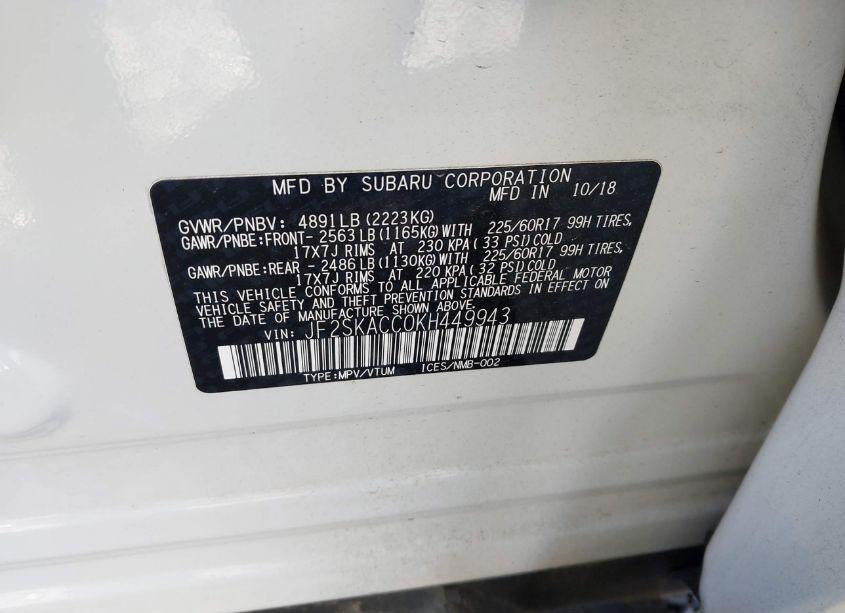 Photo 9 of 2019 Subaru Forester (VIN JF2SKACC0KH449943)