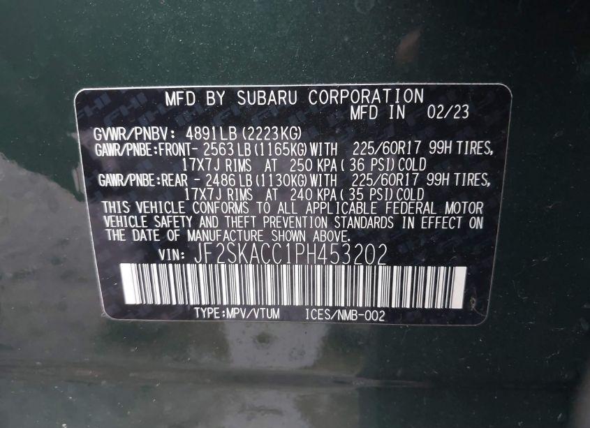 Photo 9 of 2023 Subaru Forester (VIN JF2SKACC1PH453202)