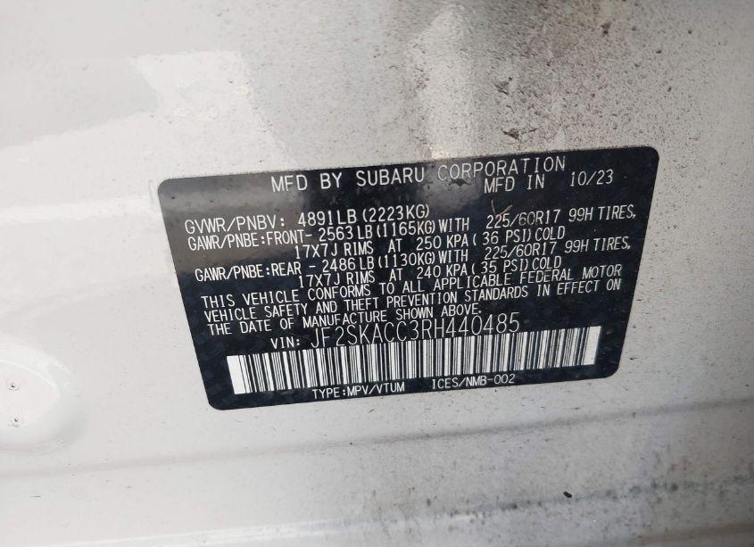 Photo 9 of 2024 Subaru Forester PREMIUM (VIN JF2SKACC3RH440485)