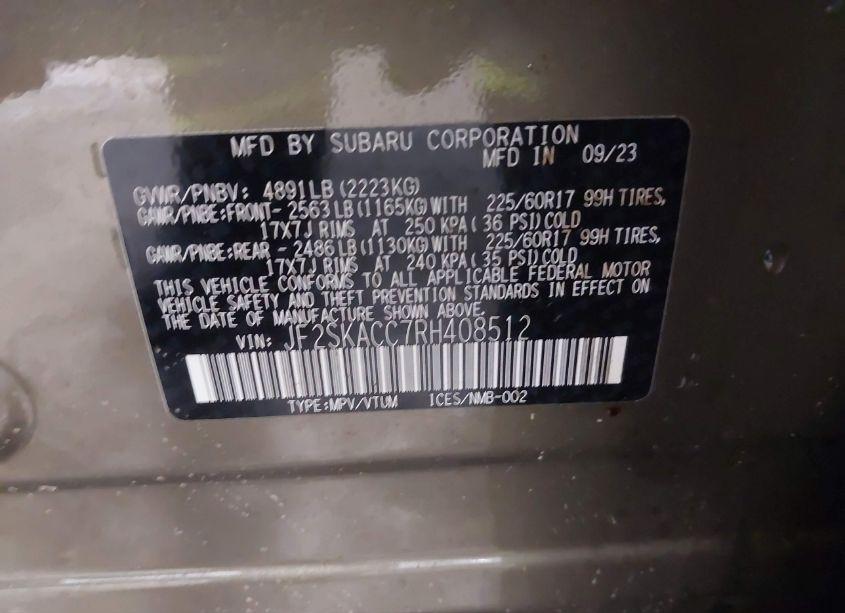 Photo 9 of 2024 Subaru Forester PREMIUM (VIN JF2SKACC7RH408512)