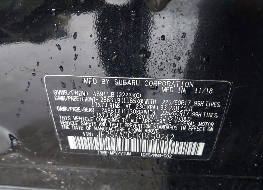 Photo 9 of 2019 Subaru Forester (VIN JF2SKACC9KH459242)
