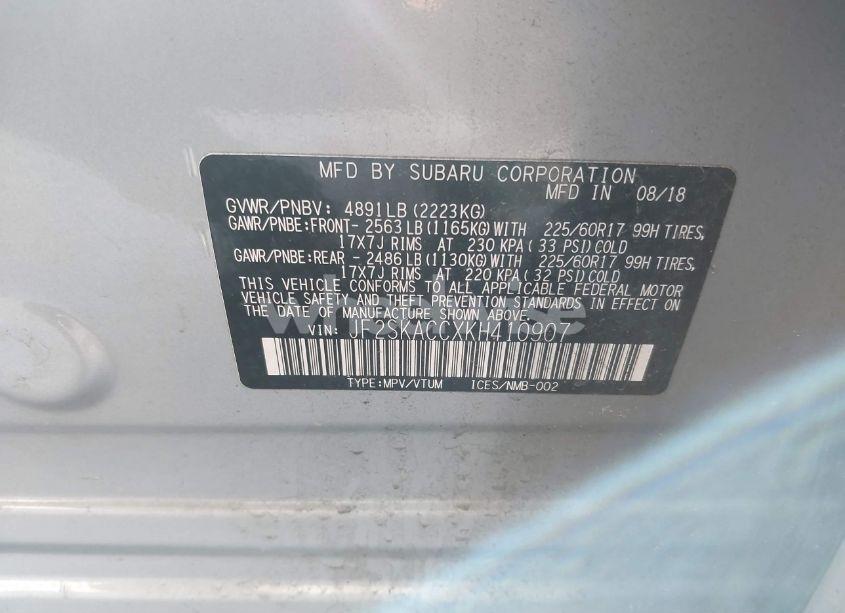 Photo 9 of 2019 Subaru Forester N/A (VIN JF2SKACCXKH410907)