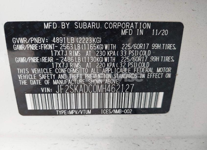 Photo 9 of 2021 Subaru Forester (VIN JF2SKADC0MH462127)