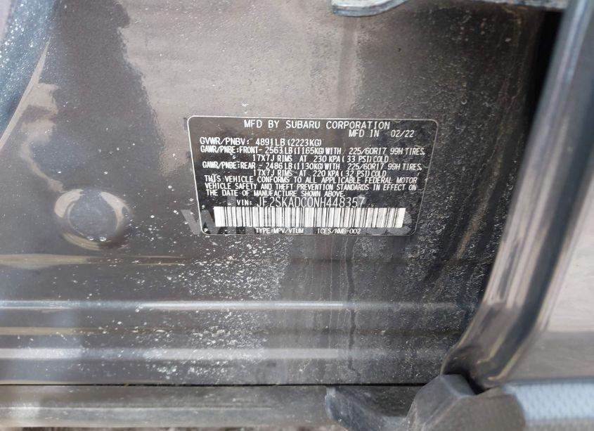 Photo 9 of 2022 Subaru Forester PREMIUM (VIN JF2SKADC0NH448357)