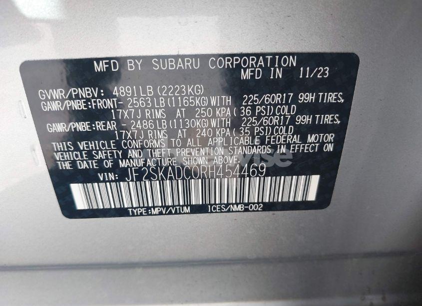 Photo 9 of 2024 Subaru Forester PREMIUM (VIN JF2SKADC0RH454469)