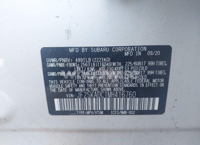 Photo 9 of 2021 Subaru Forester (VIN JF2SKADC1MH416760)