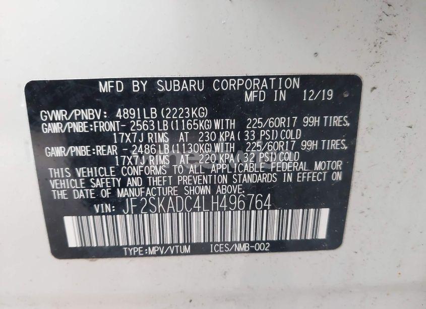 Photo 9 of 2020 Subaru Forester (VIN JF2SKADC4LH496764)