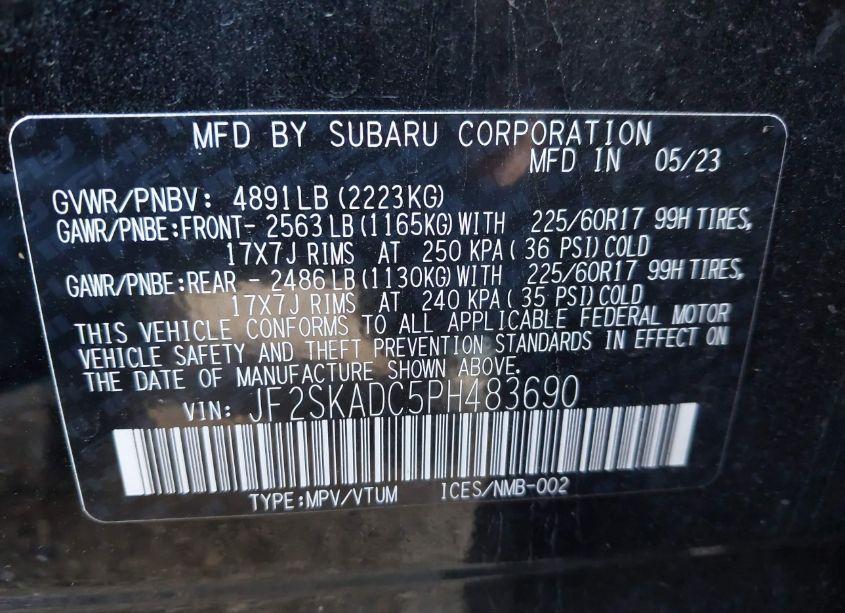 Photo 9 of 2023 Subaru Forester PREMIUM (VIN JF2SKADC5PH483690)