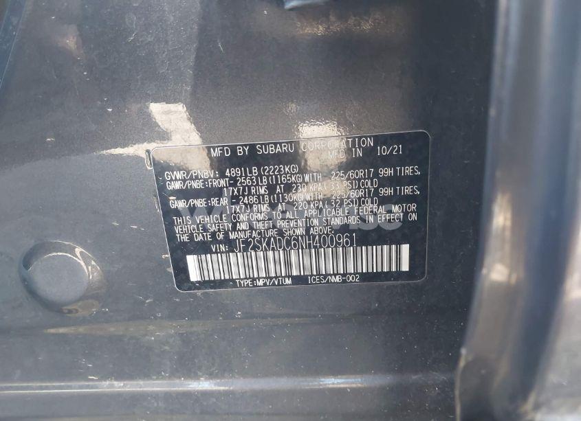 Photo 9 of 2022 Subaru Forester PREMIUM (VIN JF2SKADC6NH400961)