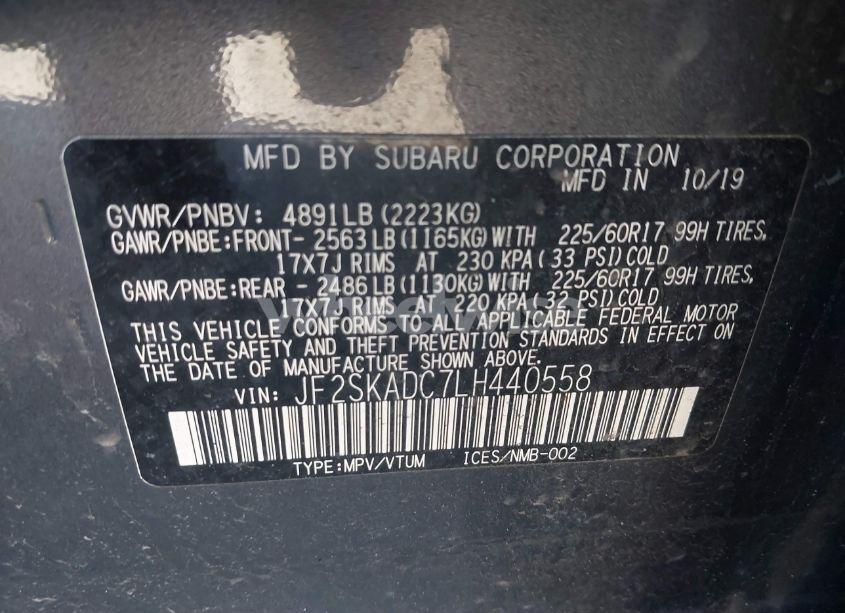 Photo 9 of 2020 Subaru Forester (VIN JF2SKADC7LH440558)