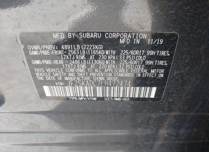 Photo 9 of 2020 Subaru Forester (VIN JF2SKADC7LH472474)