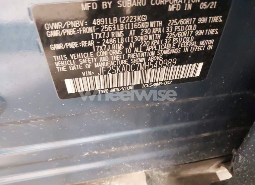 Photo 9 of 2021 Subaru Forester (VIN JF2SKADC7MH549989)