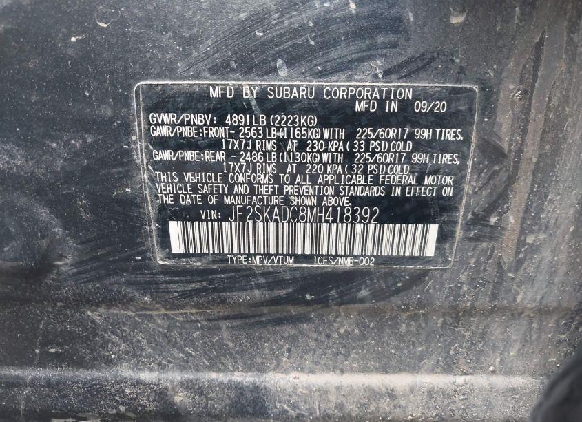 Photo 9 of 2021 Subaru Forester (VIN JF2SKADC8MH418392)