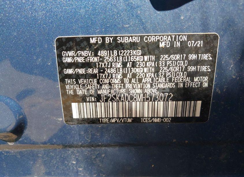 Photo 9 of 2021 Subaru Forester (VIN JF2SKADC8MH573072)