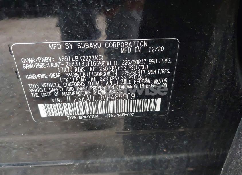 Photo 9 of 2021 Subaru Forester (VIN JF2SKADC9MH485969)