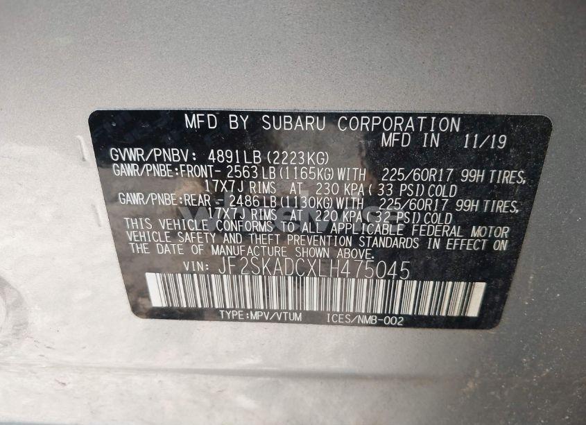 Photo 9 of 2020 Subaru Forester (VIN JF2SKADCXLH475045)