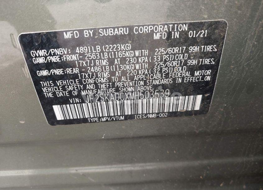 Photo 9 of 2021 Subaru Forester (VIN JF2SKADCXMH503539)